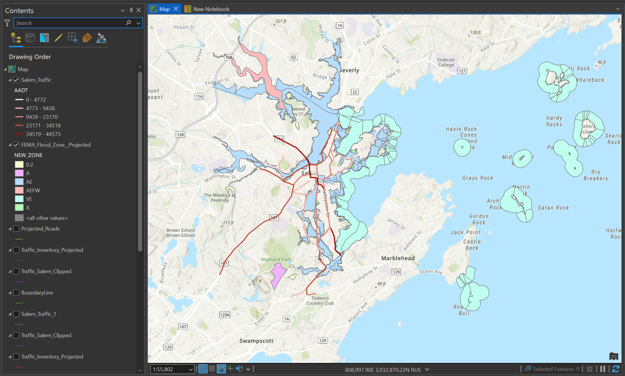 Salem Evacuation: Flood Zone & Traffic Network